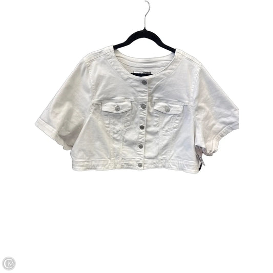 Jacket Shirt By Torrid In White Denim, Size: 3x