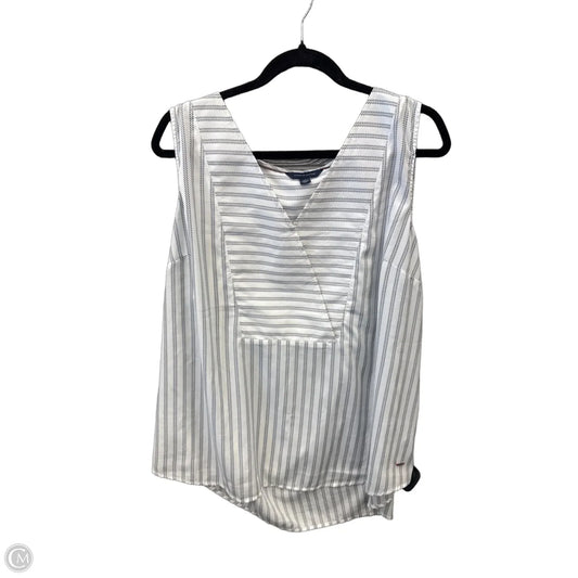 Top Sleeveless By Tommy Hilfiger In Blue & White, Size: Xxl