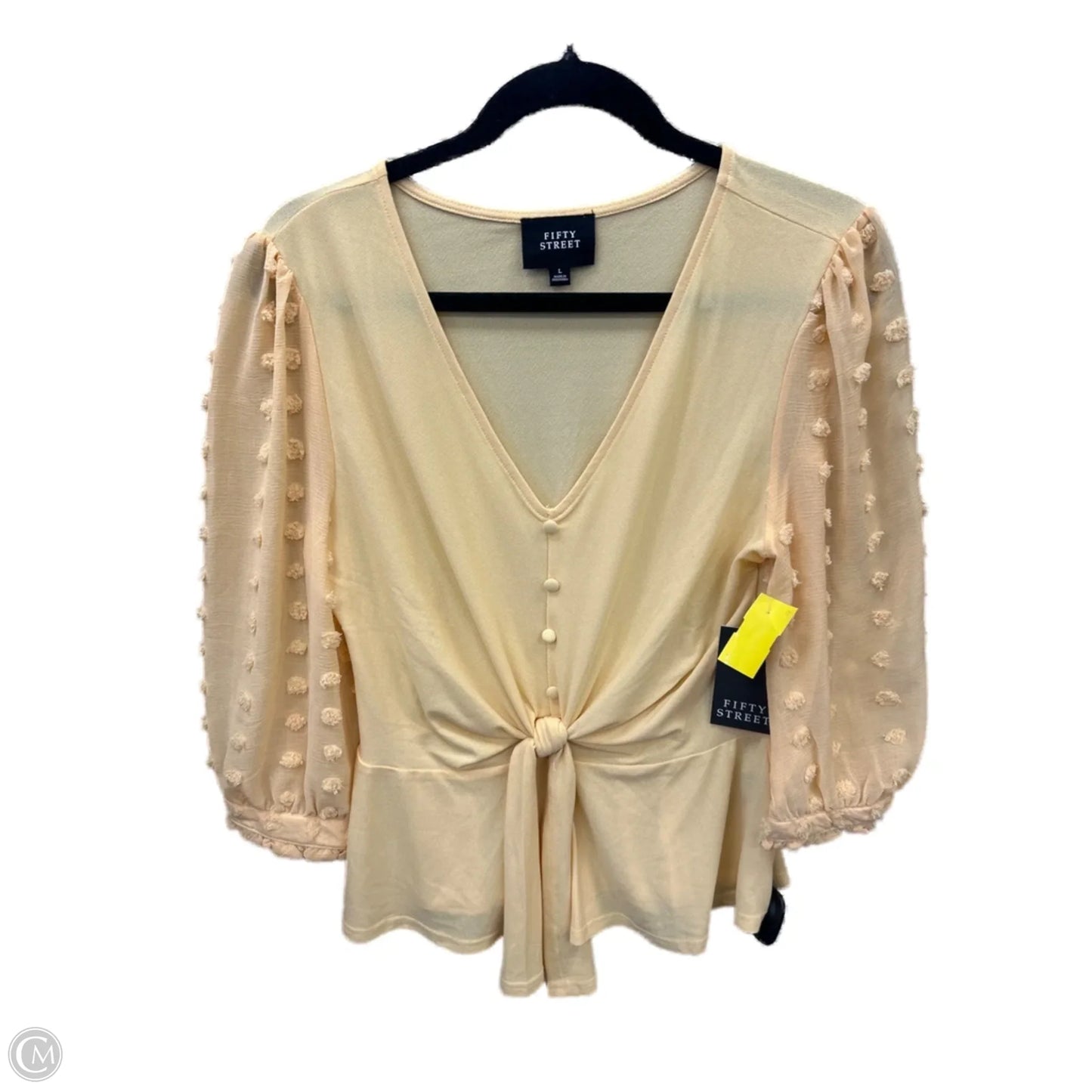 Top Long Sleeve By Clothes Mentor In Yellow, Size: L
