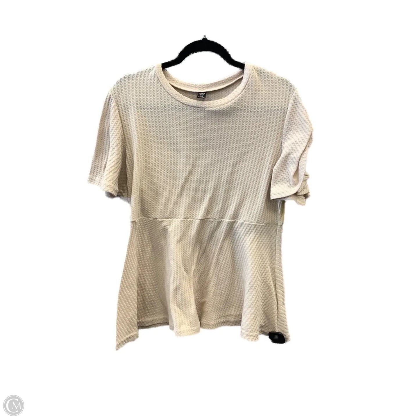Top Short Sleeve By Shein In Beige, Size: 2x
