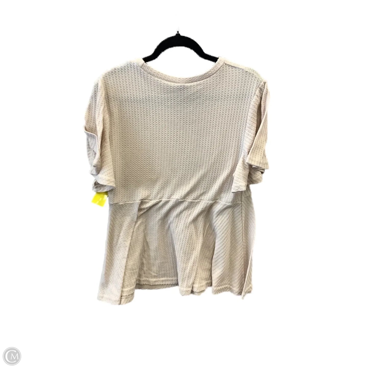 Top Short Sleeve By Shein In Beige, Size: 2x