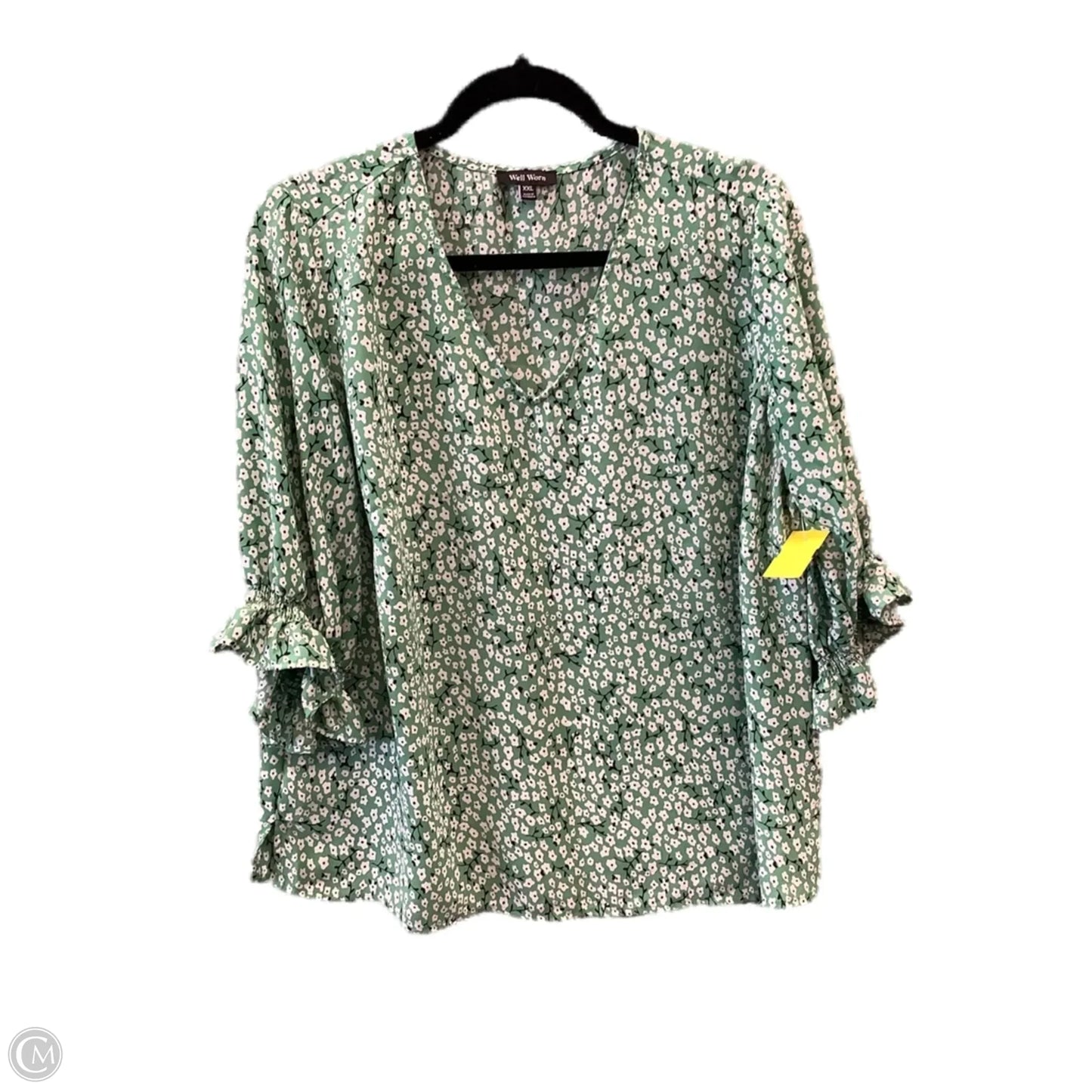 Top Long Sleeve By Well Worn In Green, Size: Xxl