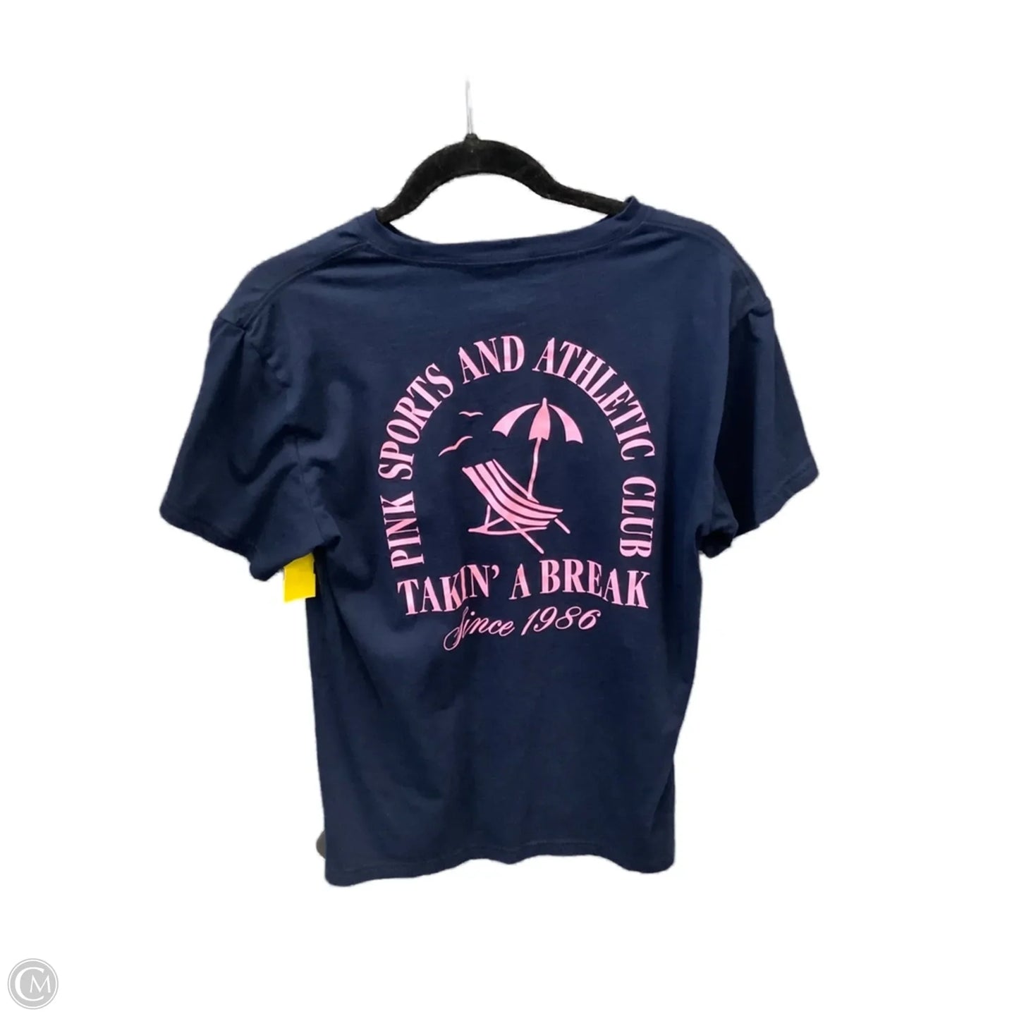 Top Short Sleeve By Pink In Blue, Size: Xs