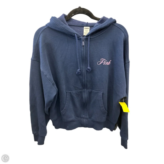 Sweatshirt Hoodie By Pink In Blue, Size: Xs