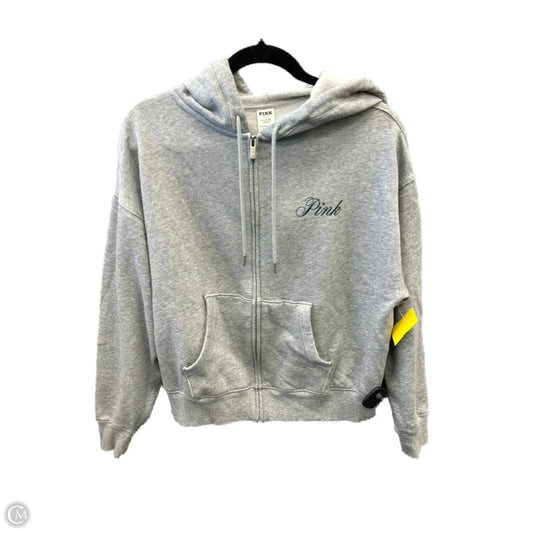 Sweatshirt Hoodie By Pink In Grey, Size: Xs