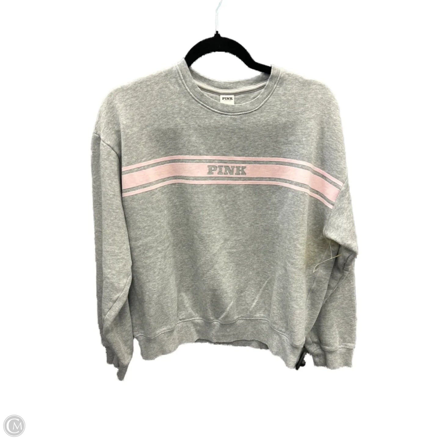 Sweatshirt Crewneck By Pink In Grey, Size: M