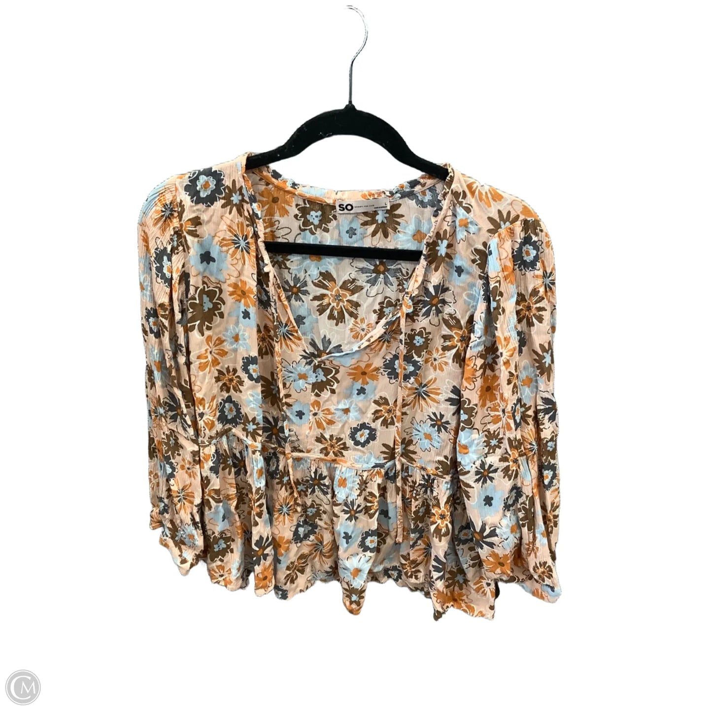 Top Short Sleeve By So In Floral Print, Size: L