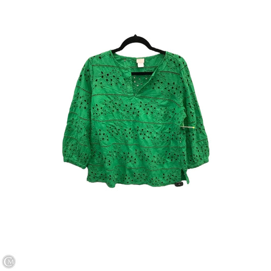 Top Long Sleeve By Chicos In Green, Size: L