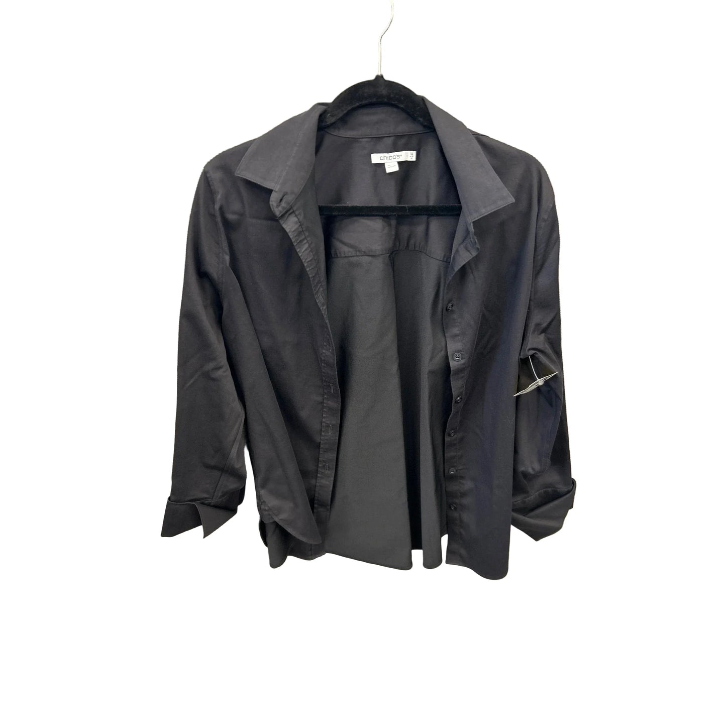 Top Long Sleeve By Chicos In Black, Size: M