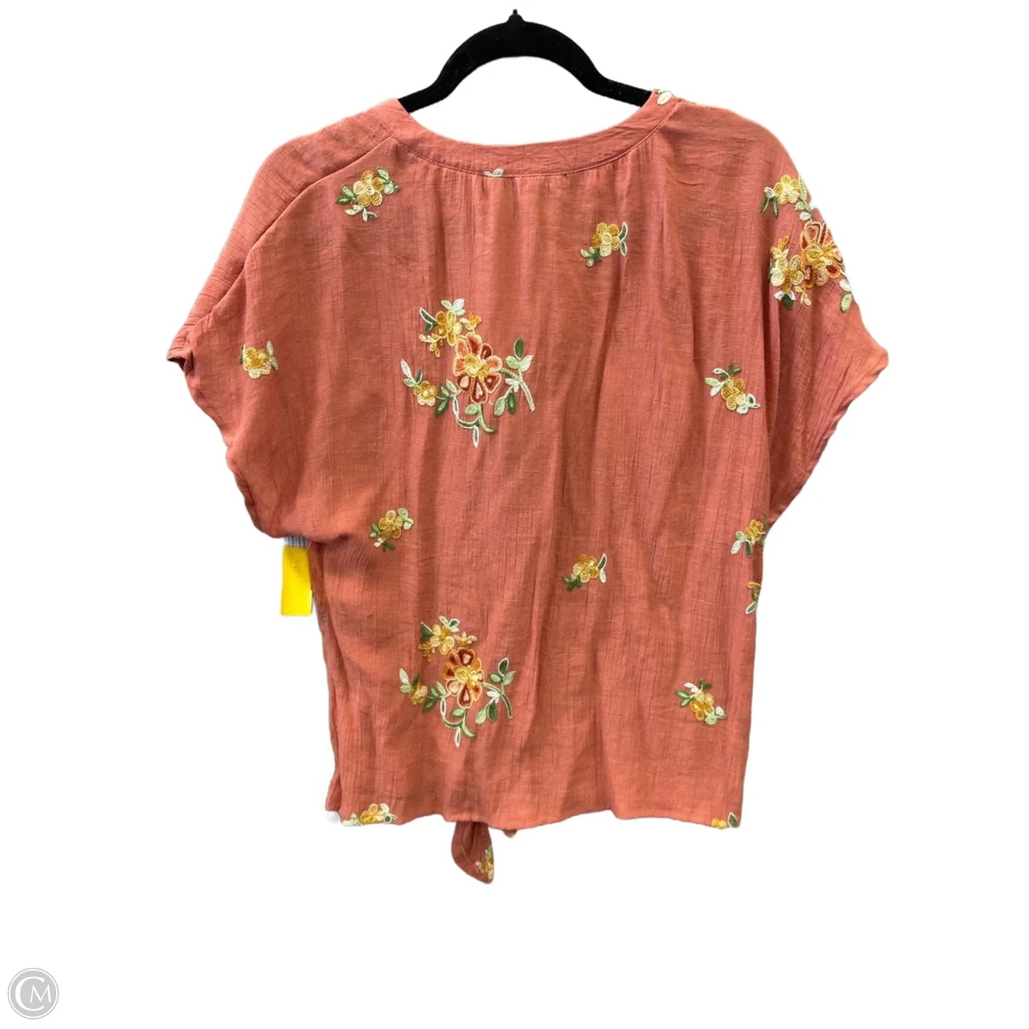 Top Short Sleeve By Auw In Orange, Size: L