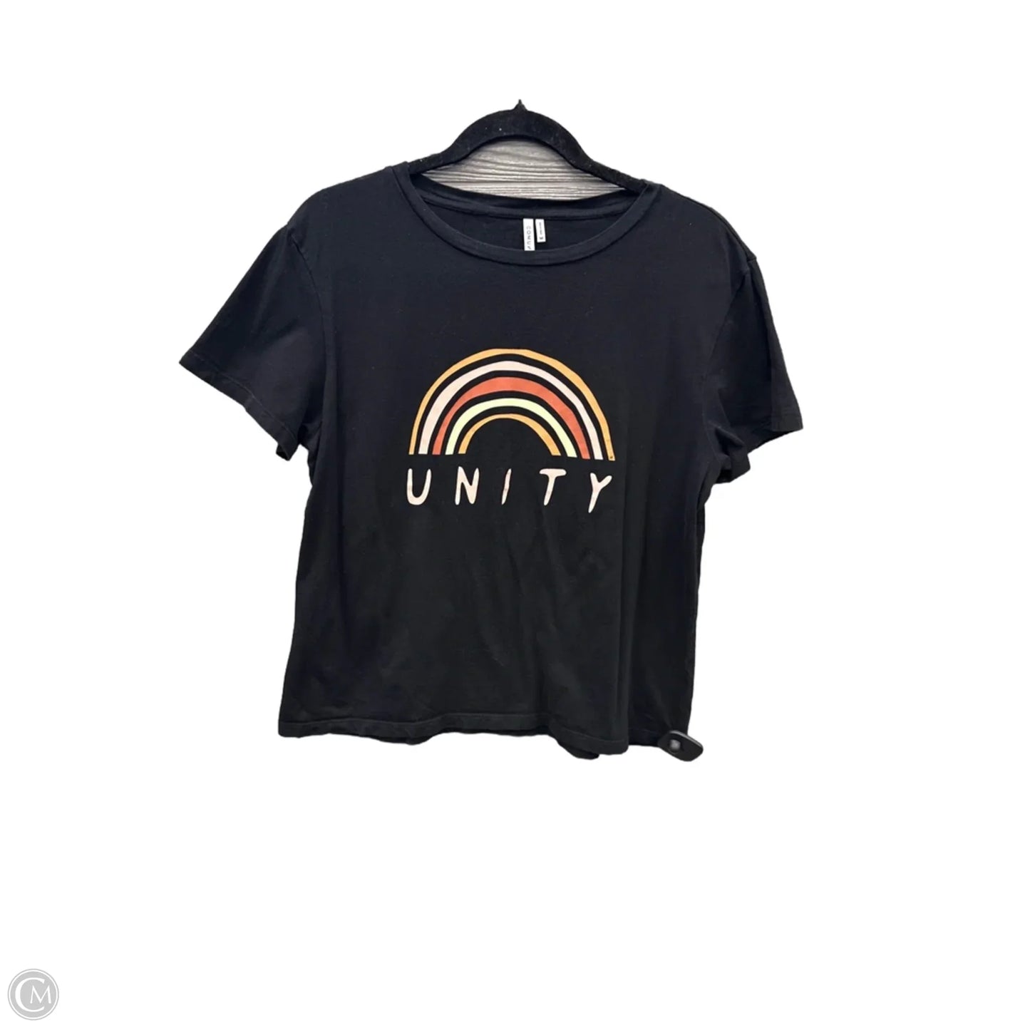 Top Short Sleeve By Clothes Mentor In Black, Size: M