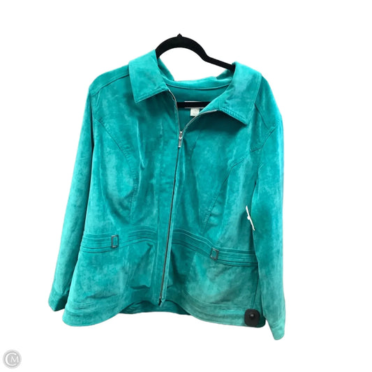 Jacket Fleece By Cj Banks In Green, Size: 2x