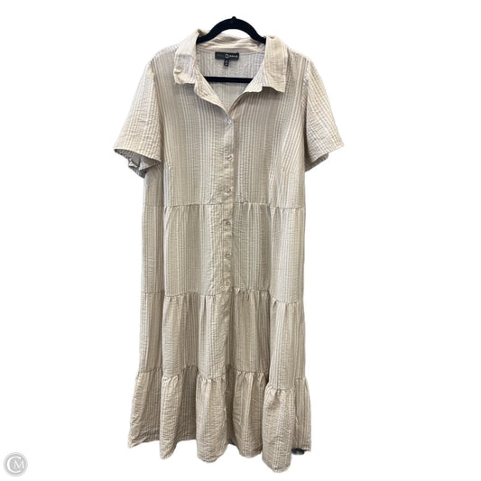 Dress Casual Maxi By Fred David In Beige, Size: 2x