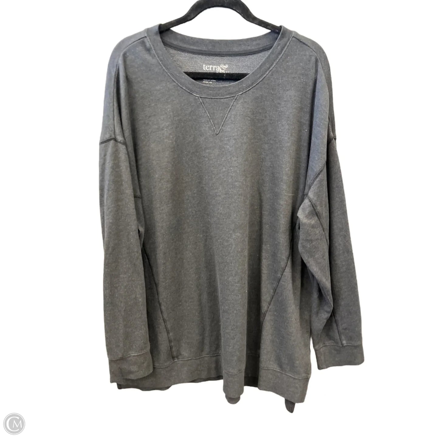 Sweatshirt Crewneck By Terra & Sky In Grey, Size: 2x
