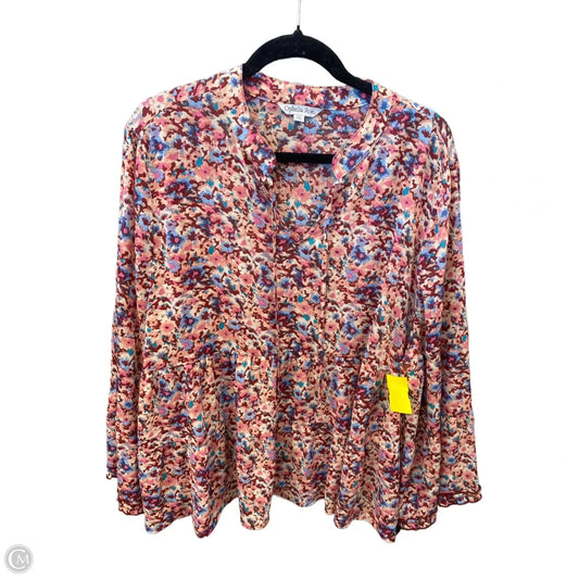 Top Long Sleeve By Ophelia Roe In Multi-colored, Size: 2x