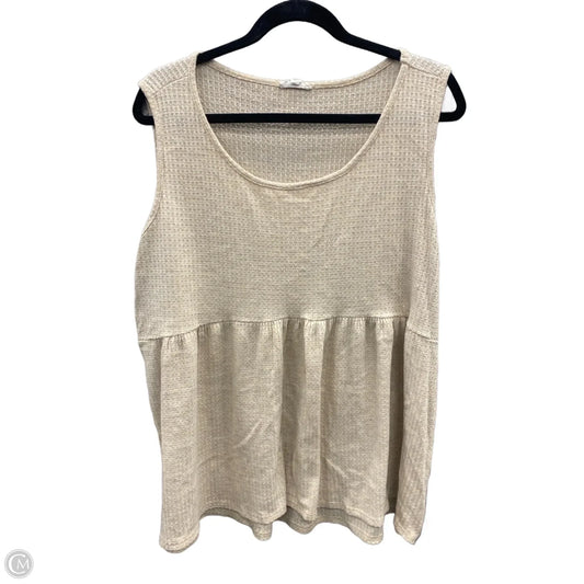 Top Sleeveless By Chicsoul In Beige, Size: 2x