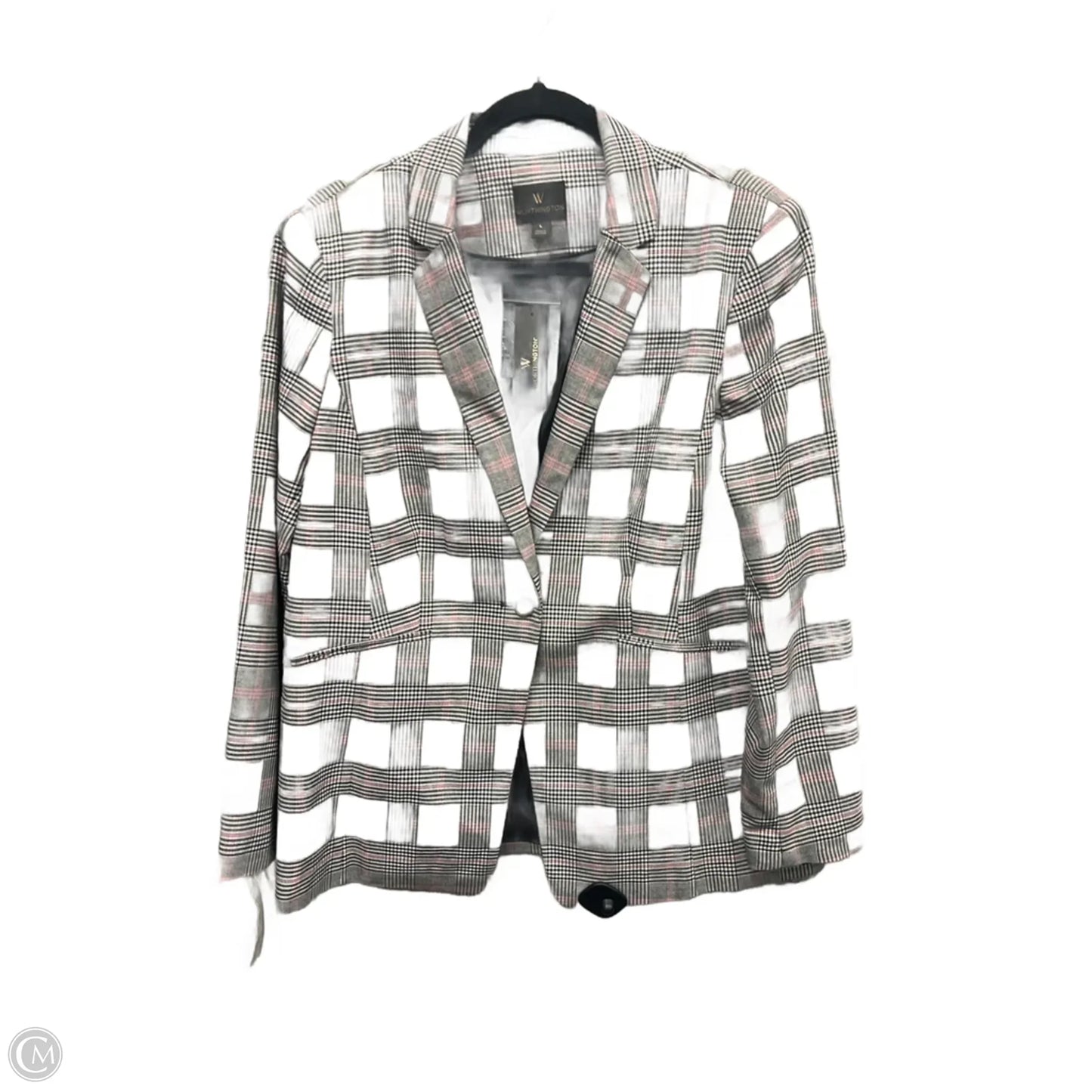 Blazer By Worthington In Plaid Pattern, Size: L