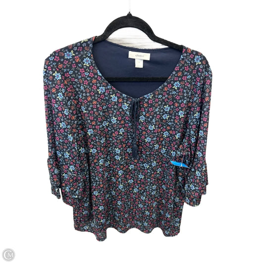 Top 3/4 Sleeve By Cj Banks In Blue, Size: 1x