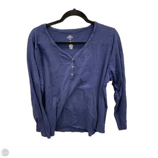 Top Long Sleeve By St Johns Bay In Blue, Size: Xxl