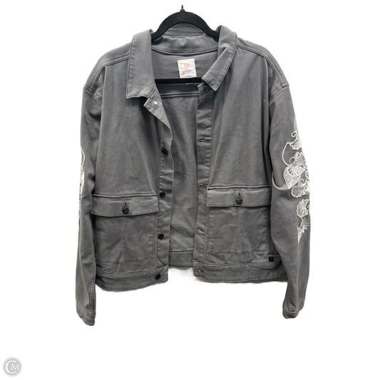 Jacket Shirt By Lularoe In Grey, Size: 3x