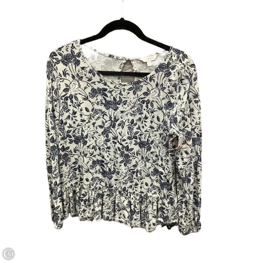 Top Long Sleeve By Lucky Brand In Blue, Size: M