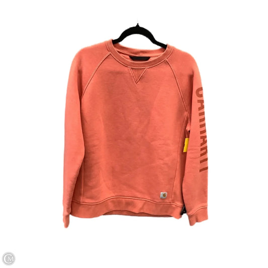 Sweatshirt Crewneck By Carhartt In Orange, Size: L