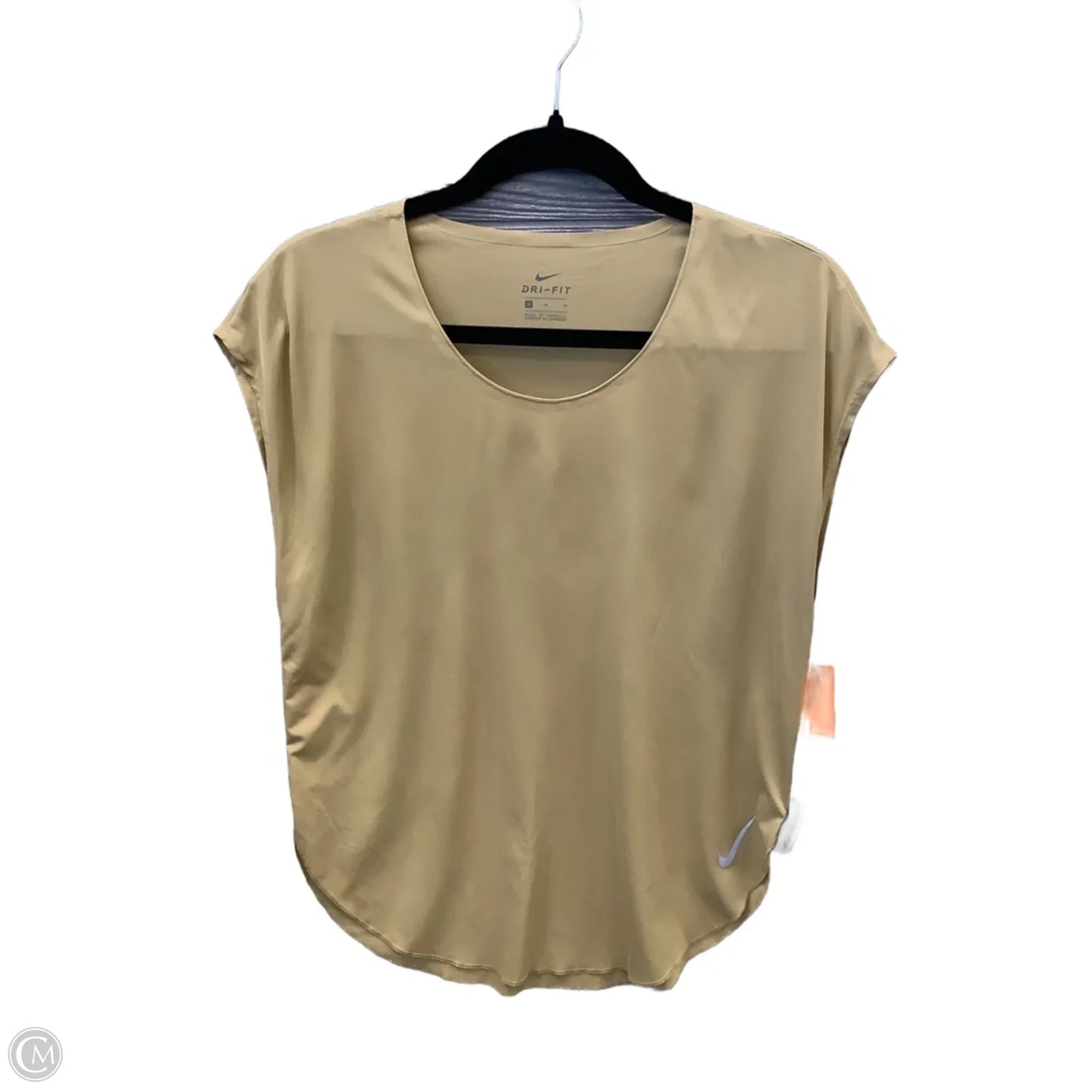 Athletic Top Short Sleeve By Nike In Yellow, Size: M