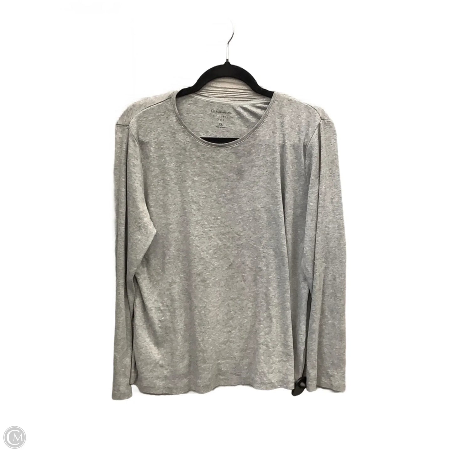 Top Long Sleeve Basic By Croft And Barrow In Grey, Size: Xl