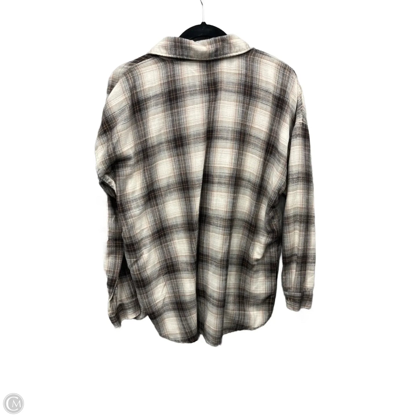 Top Long Sleeve By Be Cool In Plaid Pattern, Size: L