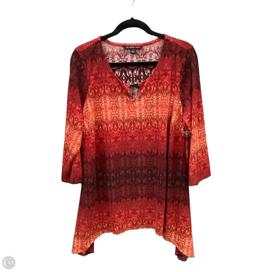 Top 3/4 Sleeve By Zac And Rachel In Red, Size: 1x