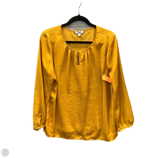 Blouse Long Sleeve By Croft And Barrow In Yellow, Size: L