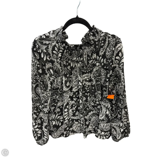 Blouse Long Sleeve By Ana In Black, Size: M