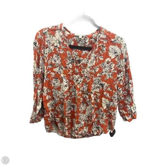 Top 3/4 Sleeve By Clothes Mentor In Orange, Size: M