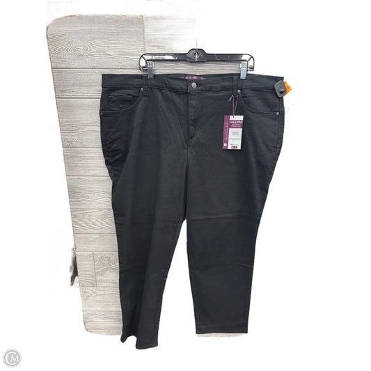 Jeans Cropped By Gloria Vanderbilt In Black Denim, Size: 22