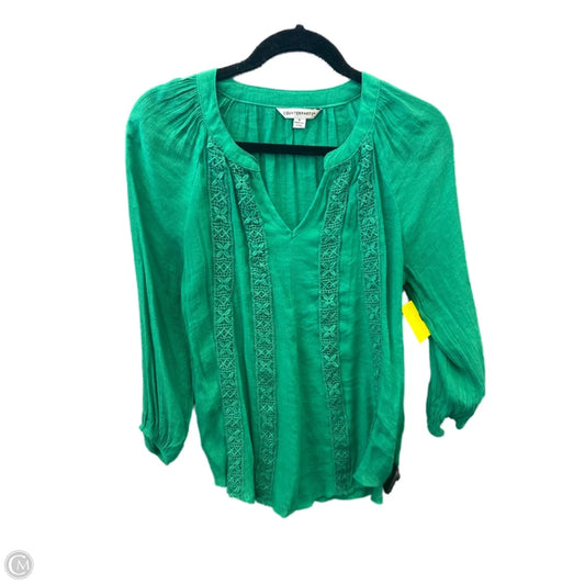 Top Long Sleeve By Counterparts In Green, Size: S