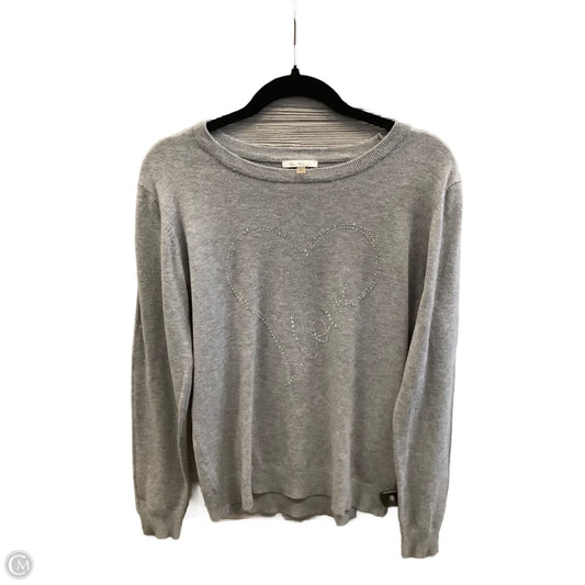 Top Long Sleeve By Vila Milano In Grey, Size: L