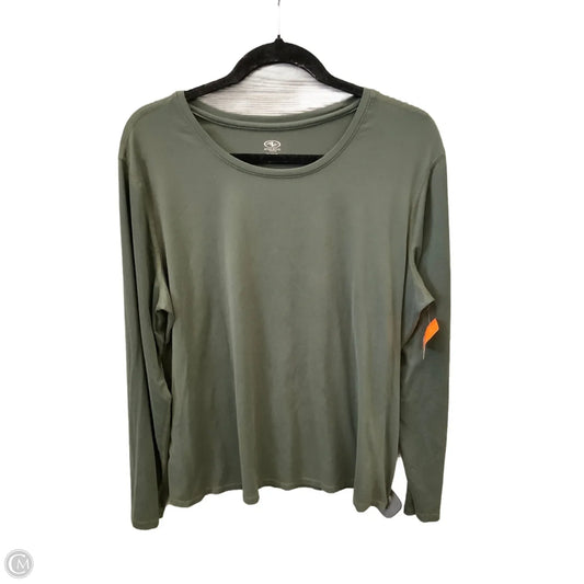 Athletic Top Long Sleeve Crewneck By Athletic Works In Green, Size: 2x