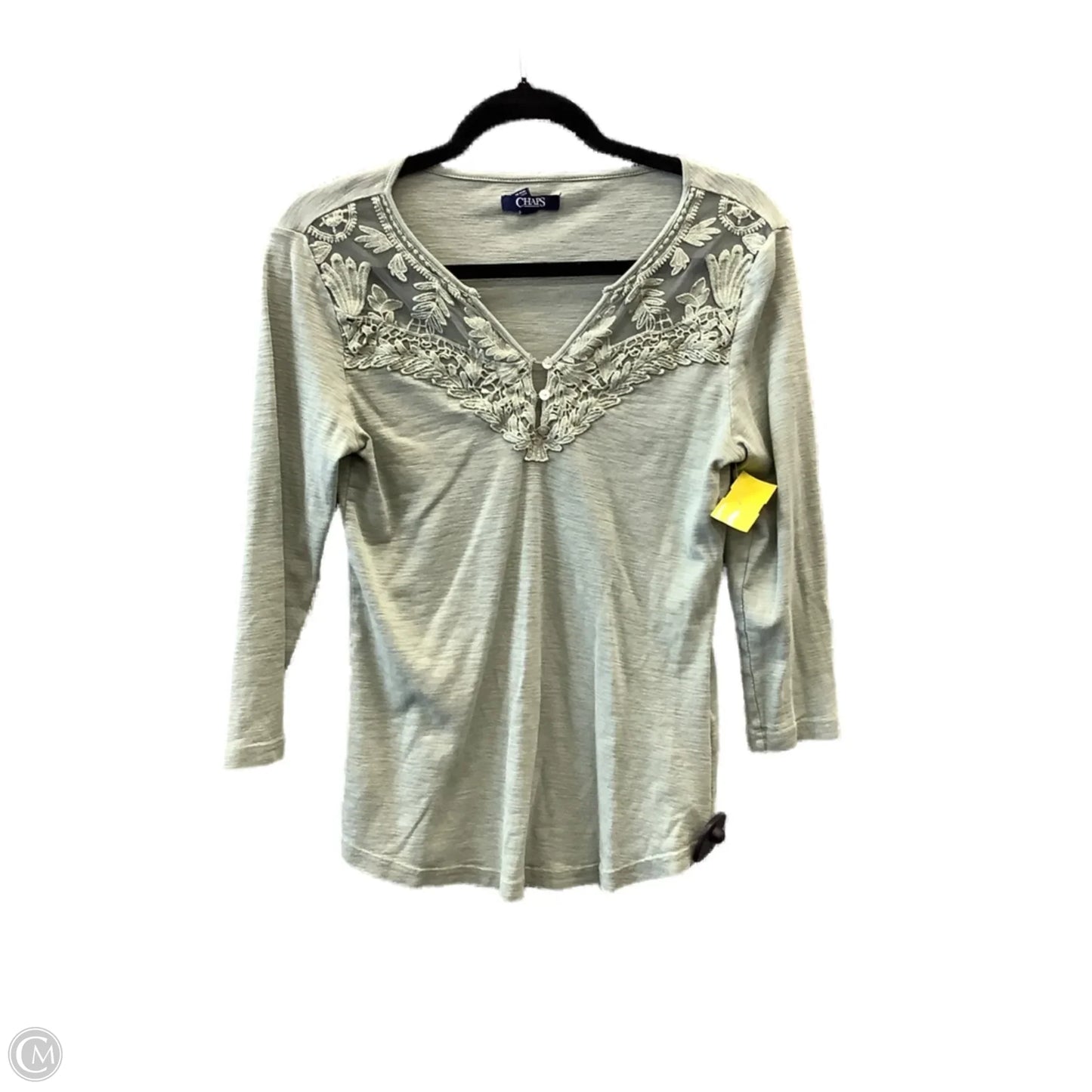 Top Long Sleeve By Chaps In Green, Size: M