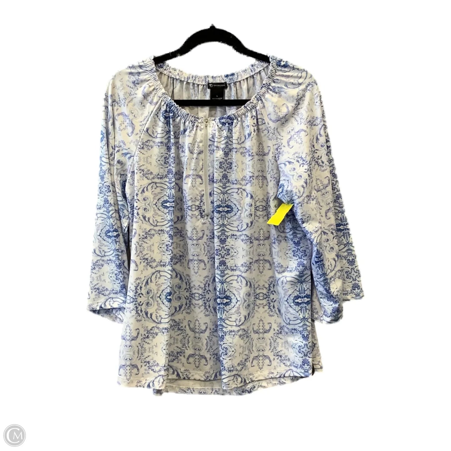 Top Long Sleeve By New Directions In Blue, Size: L