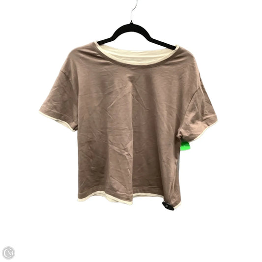 Top Short Sleeve By C And C In Brown, Size: Xl