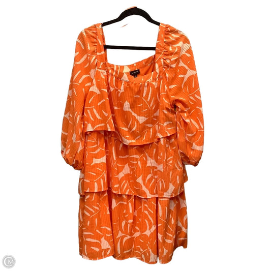 Dress Casual Midi By Who What Wear In Orange, Size: Xl