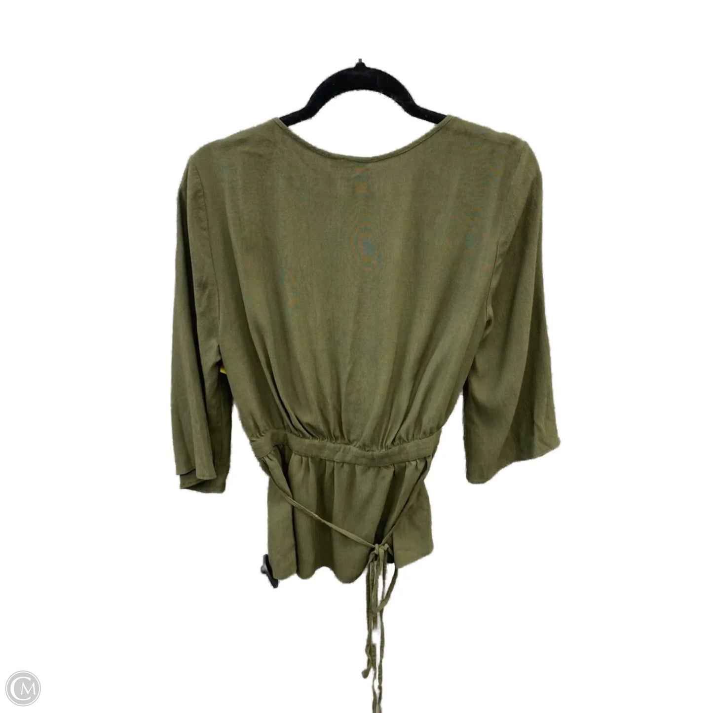 Top 3/4 Sleeve By Top Shop In Green, Size: M