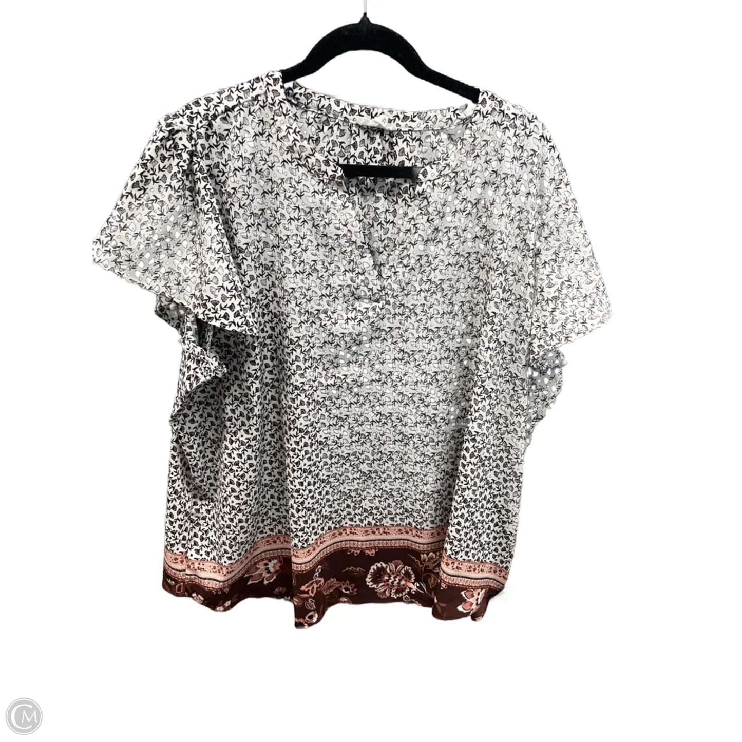 Top Short Sleeve By Maurices In Floral Print, Size: 2x