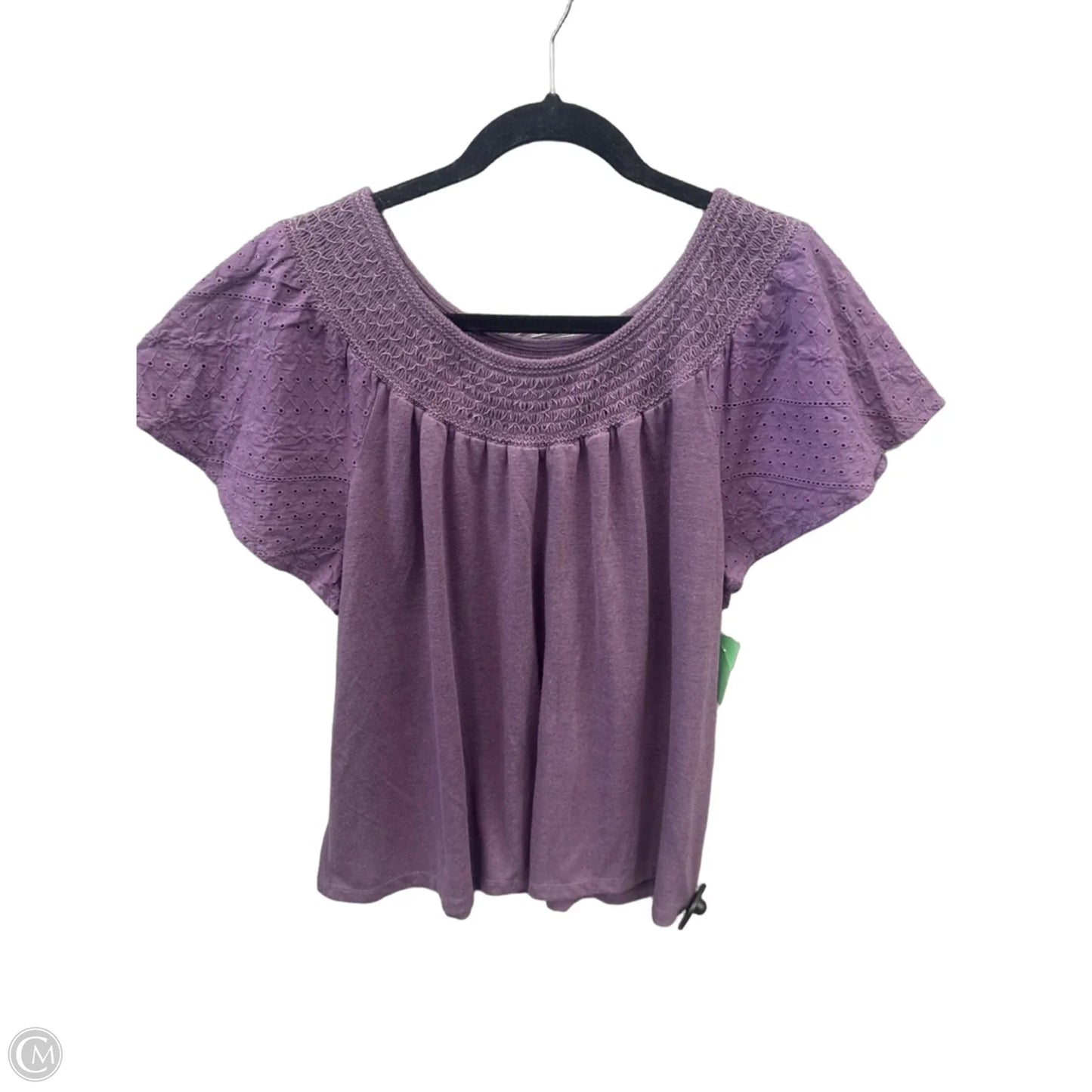 Top Short Sleeve By Cato In Purple, Size: Xl