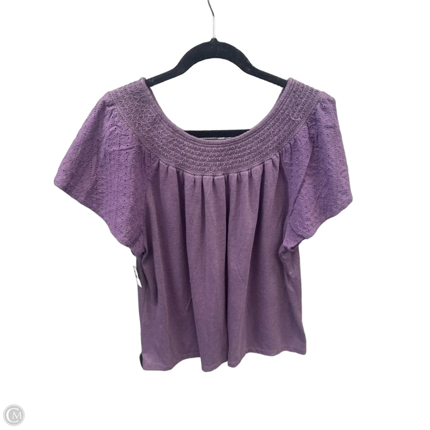 Top Short Sleeve By Cato In Purple, Size: Xl