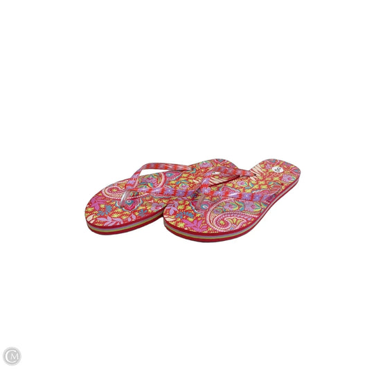Sandals Flip Flops By Vera Bradley In Multi-colored, Size: 8