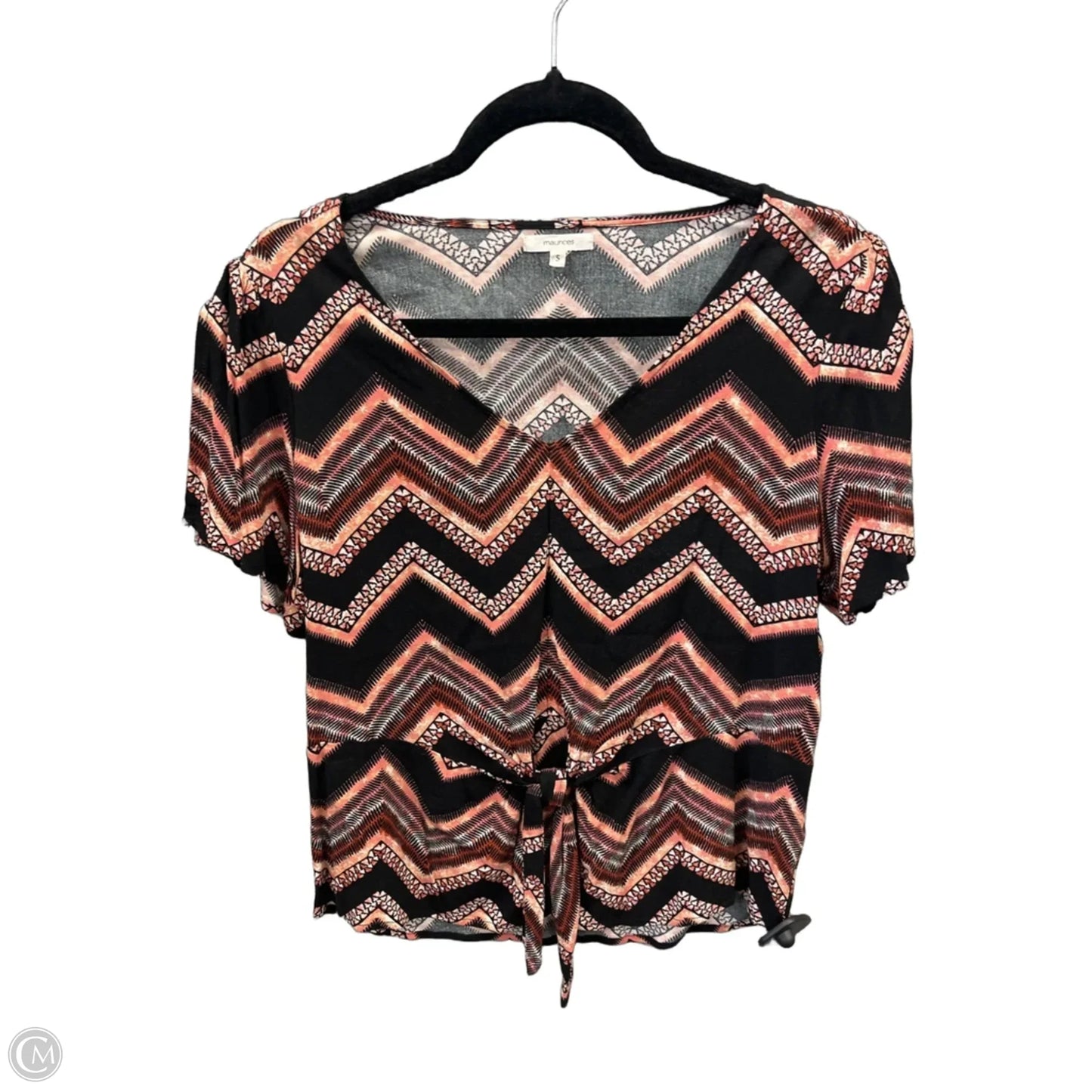Top Short Sleeve By Maurices In Black, Size: S