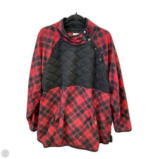 Sweatshirt Collar By Maurices In Black & Red, Size: 3x