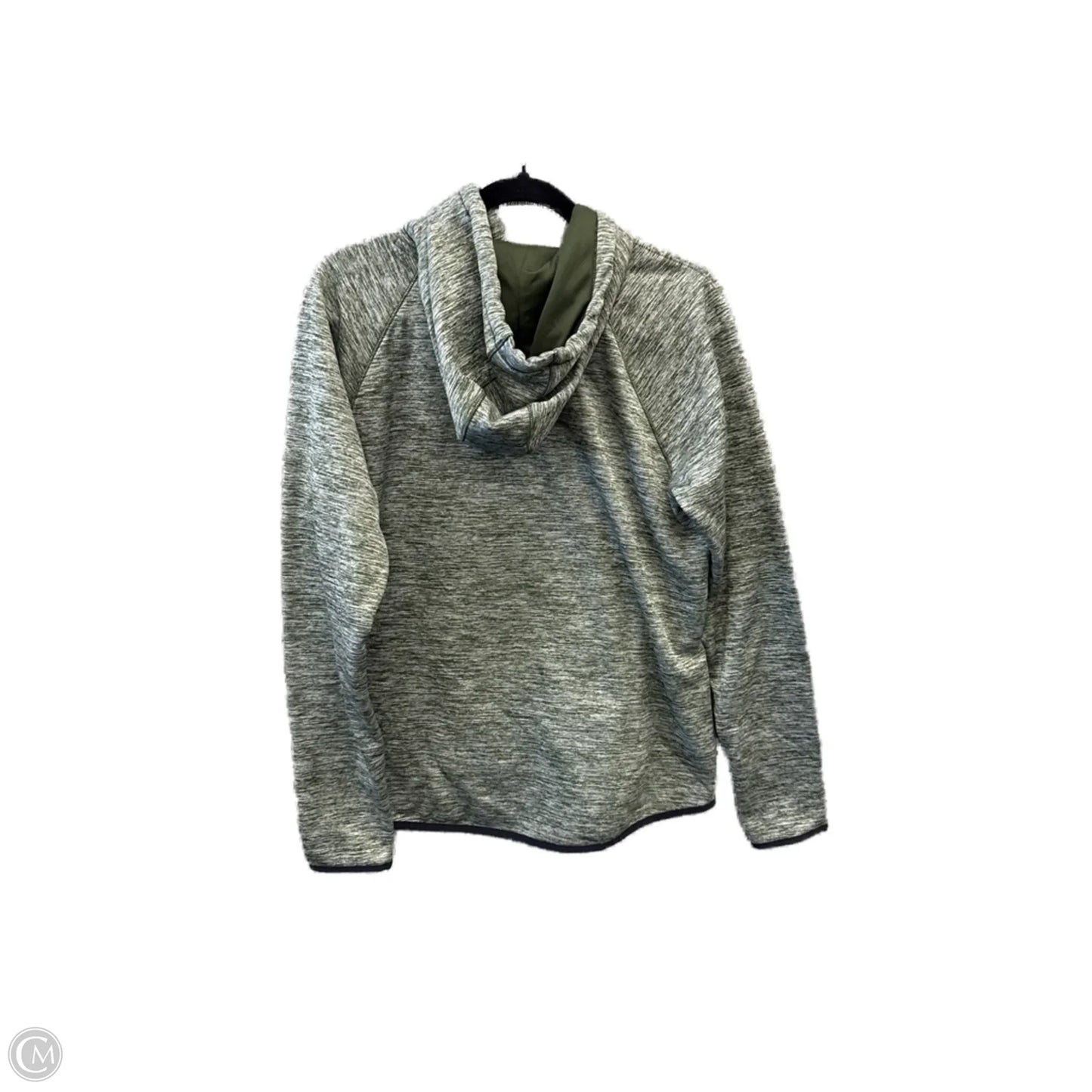 Athletic Top Long Sleeve Hoodie By Under Armour In Green, Size: L