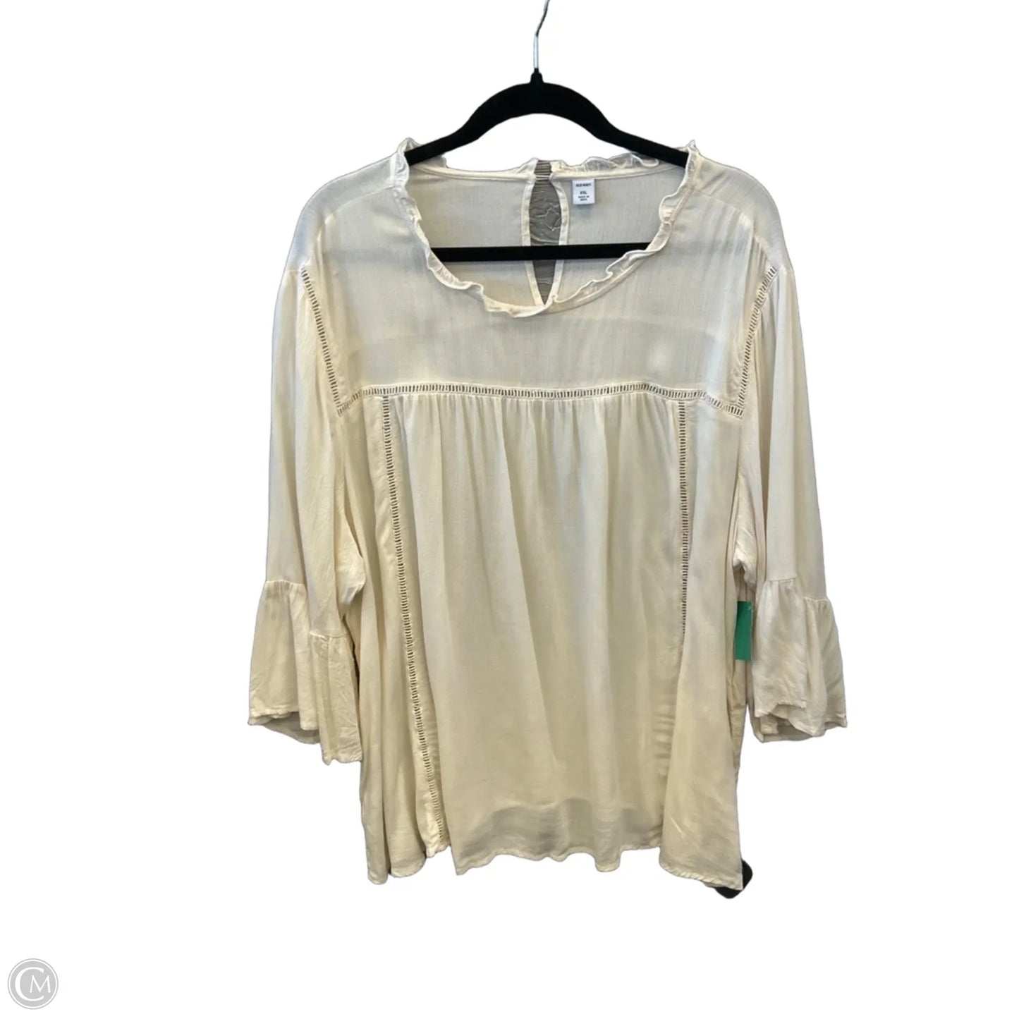 Top 3/4 Sleeve By Old Navy In Cream, Size: Xxl